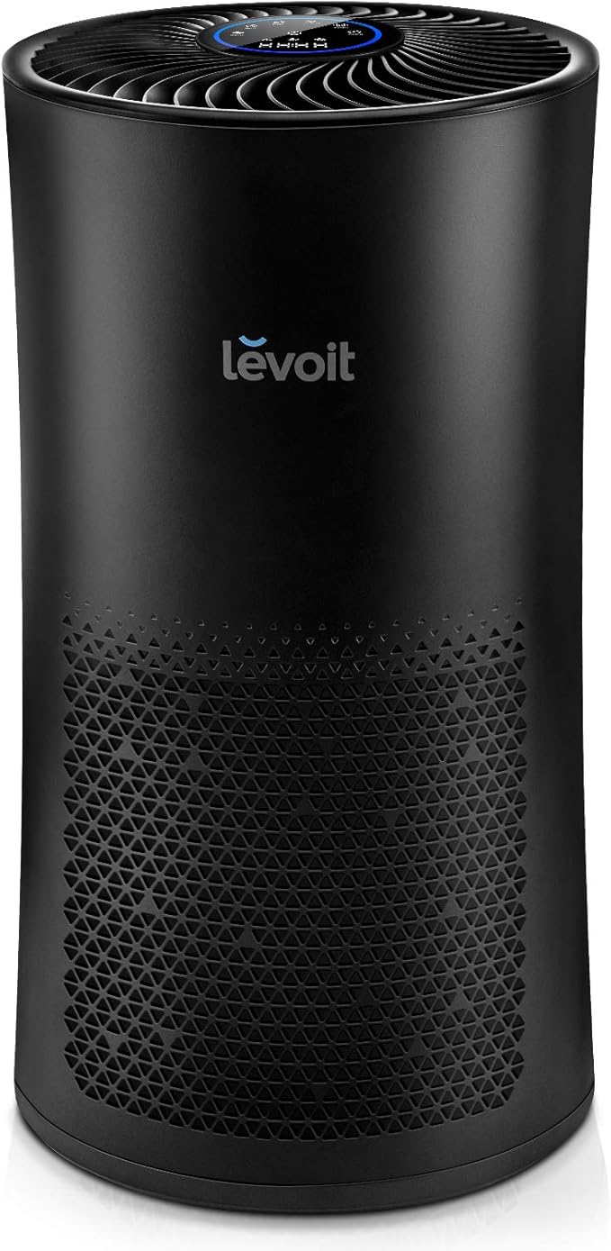 LEVOIT Air Purifiers for Home Large Room With Air Quality Monitor, Quiet for Bedroom, 3-in-1 Filter, Auto Mode, LV-H133, Black