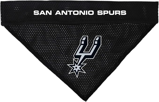 Pets First NBA DOG BANDANA - SAN ANTONIO SPURS REVERSIBLE PET BANDANA. 2 Sided HOME & AWAY Sports Bandana with a PREMIUM Embroidery TEAM LOGO, Small/Medium.
