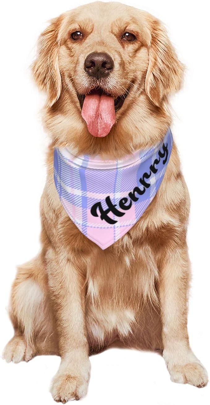 Custom Pet Scarf Personalized Dog Bandana with Name Personalized Add Your Text Bibs Triangle Head Scarfs Gift for Small Medium Large Dogs Cats Baby Puppy Pets Accessories