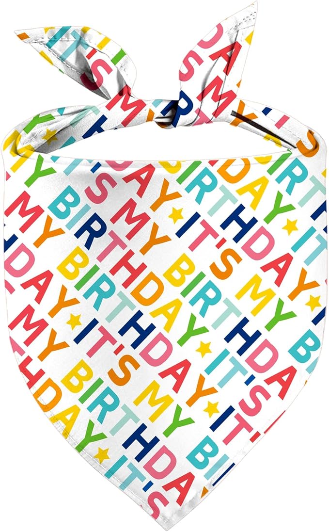 Birthday Dog Bandanas 1 Pack, Colorful It's My Birthday Dog Scarfs for Boy and Girl, Pet Scarves for Birthday Boy and Girl Bandanas for Small Medium Large Dogs (It's My Birthday, Small)