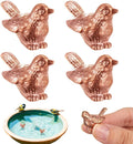 Moxweyeni 4 Pcs Mini Bird Shape Copper Bath Disk Ornaments Copper Bird Bath Purification Disks Birdbath Cleaner Single 0.6 oz Weight Universal Fit for Outdoor Birdbaths, Bowl