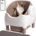 Automatic Litter Box Open Top: Self Cleaning Cat Litter Box Smart with WiFi App Control, Extra Large & Safety Sensors & Odor-Free Waste Disposal