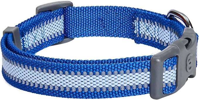 Blueberry Pet Large Dog Collar in Reflective Navy Blue | Adjustable Classic Nylon Strap for Big Breeds | Durable, Stylish & High-Visibility Dog Gear