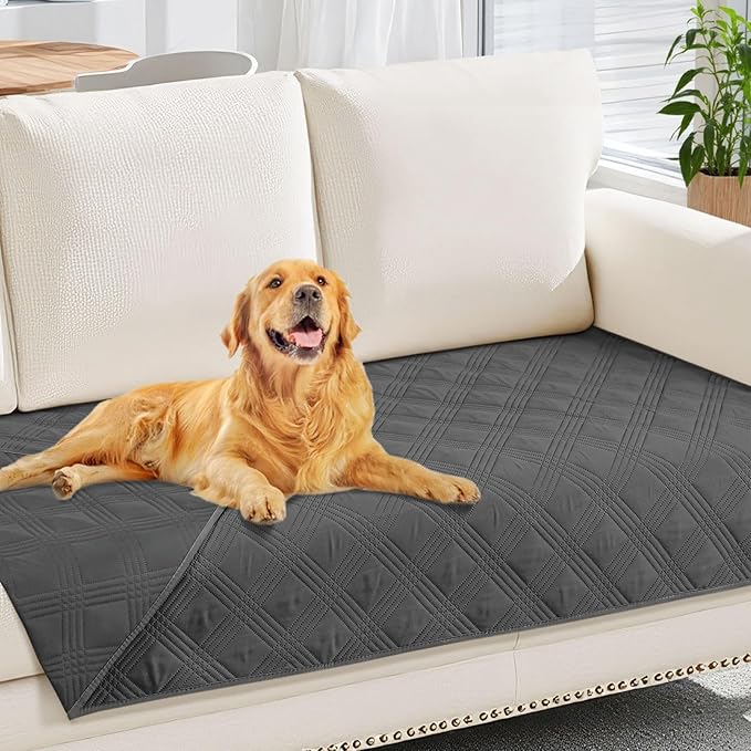 hyha Waterproof Dog Blanket, Reversible Pet Bed Blanket, Soft Sofa Couch Cover for Dogs Washable, Waterproof Pet Couch Covers for Sofa Puppy Cats Furniture Protector(30"x70", Dark Grey/Dark Grey)