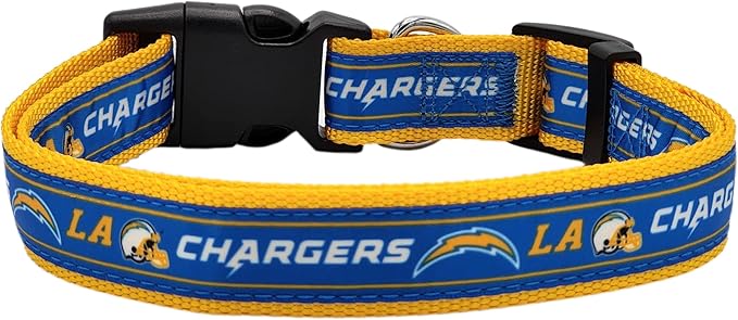 NFL PET Collar Los Angeles Chargers Dog Collar, Medium Football Team Collar for Dogs & Cats. A Shiny & Colorful Cat Collar & Dog Collar Licensed by The NFL