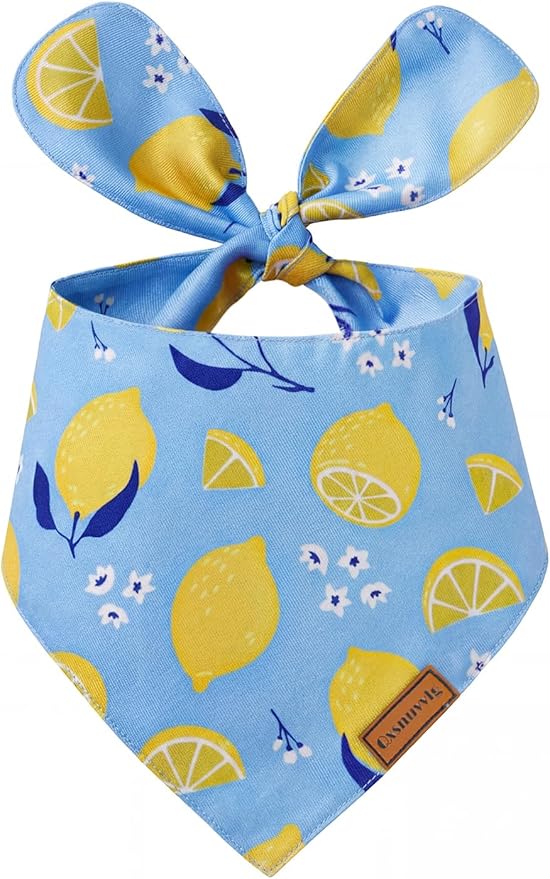 Luxury Double-Layer Dog Birthday Bandana – Handmade, Silk-Soft Polyester for All Dog Sizes | Birthday & Party Outfit | Gift-Ready Pet Accessory (Yellow, Large)