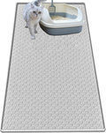 Cat Litter Mat for Litter Box, Silicone Large Cat Litter Trapping Mat - 51.2x25.6 in, Waterproof & Non-Slip, Durable & Easy Clean, Light Gray