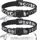 LLHK 2 Pack Breakaway Cat Collars & 2 Pcs Name Tags,Reflective Safety Kitten Collar with Bell,for Girl Boy Male Cats,Adjustable 7''-12'', Personalized ID Tag,Pet Supplies,Accessories