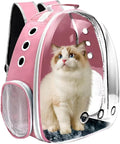 Cat Backpack Carrier, Pet Cat Carrier with Ventilated Design for Carrying Puppy Cats, Pet Carrier Backpack for Traveling/Hiking/Camping/Outdoors Airline Approved Travel Carrier(Pink)
