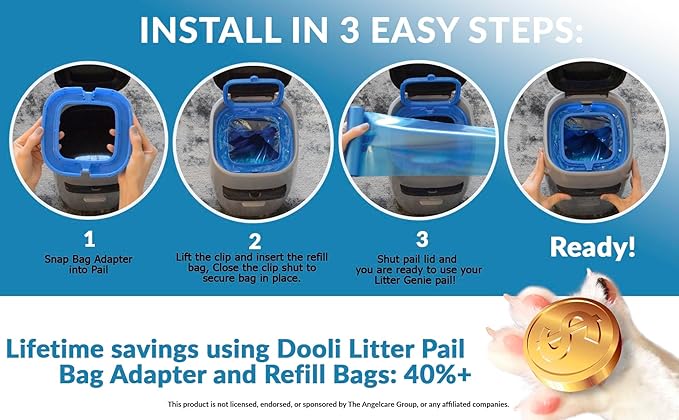 Cat Litter Pail Bag Adapter, Fits Litter Genie, Fits LItter Genie Plus, Fits Litter Genie XL, Fits Litter Genie XXL