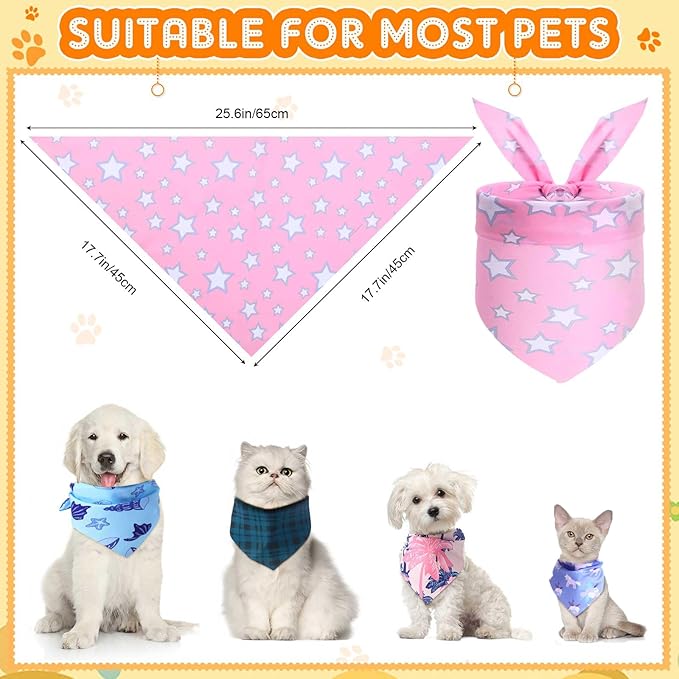 Wesiti 100 Pcs Dog Bandanas Bulk Winter Pet Bandanas Colorful Triangle Scarf Scarf Bib Kerchief Set Adjustable Dog Bibs Washable Birthday Gift for Small Medium Large Dogs Accessories