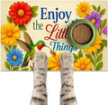 Hummingbird Pet Feeding Mat 24" x 16" Spring Design Non Slip Dog and Cat Bowl Mat Easy Clean Pet Food Mat Absorbable Pet Placemat for Dog and Cat Fast Dry Food Mat for Pet Bowls Cat