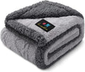 Luciphia Waterproof Pet Blanket, Liquid Pee Proof Dog Blankets for Sofa Bed Couch, Reversible Sherpa Fleece Furniture Protector Cover for Small Medium Large Dogs Cats,Light Grey Medium（57" x 40"）