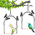 Hummingbird Swing 2 Pack Attractive Hummingbird Perch with Rust Resistant Metal Frame, Wooden Dowel and Hanging Chain for Wild Finches & Orioles Bird Outdoors
