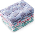 1 Pack 3 Blankets Super Soft Fluffy Premium Fleece Pet Blanket Flannel Paw Printed Throw for Dog Puppy Cat (Medium 30x20'', Purple, Pink, Green)