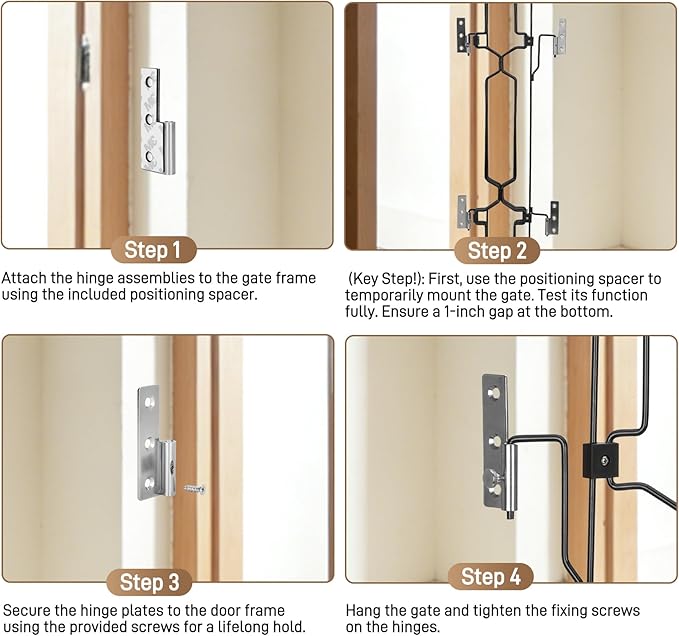 Retractable Dog Gate for Front Door 35.4" Wide 30.7" Tall Automatic Retractable Dog Barrier to Keep Pets Secure When Door Opens/Closes, Hardware Mount Front Door Barrier for Small/Large Dogs, Indoor
