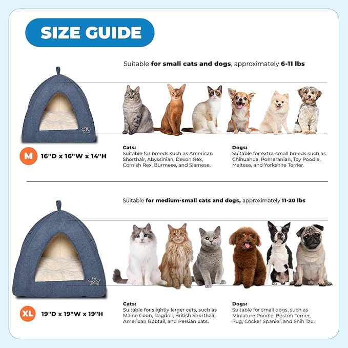 Pet Tent-Soft Bed for Dog and Cat by Best Pet Supplies - Navy, 16" x 16" x H:14"