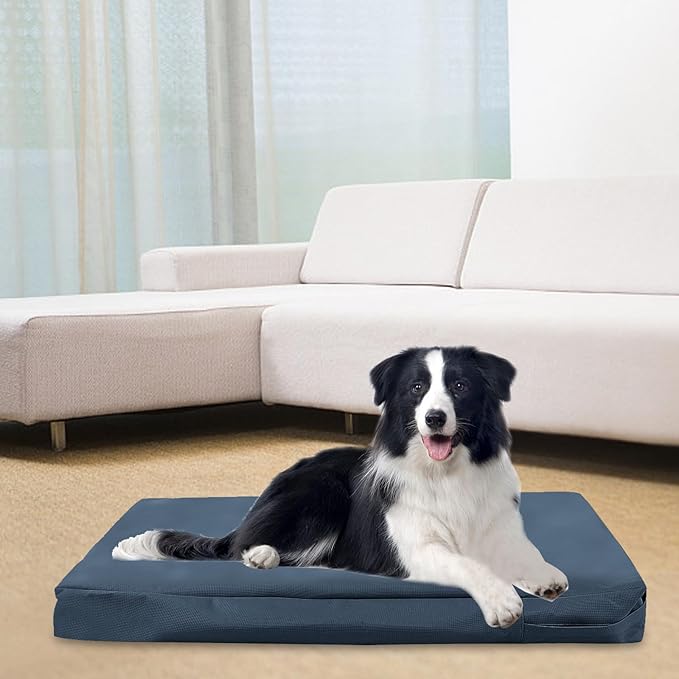 Waterproof Dog Bed Cover Replacement for 36 Inch Wire Crates, Heavy Duty Oxford Fabric Pet Bed Sleeve with Zipper, Washable & Durable Mattress Protector for Puppy,34" L x 22" W x 3.5" H(Cover Only)