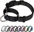 Martingale Dog Collar, Adjustable Nylon Reflective Collar with Buckle No Pull Dog Collar for Small Medium Large Dogs (Black S)