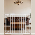 WAOWAO Baby Gate 29.13-43.3" Extra Wide Pressure Mounted Walk Through Swing Auto Close Safety White Metal Toddler Kids Child Dog Pet Puppy for Stairs,Doorways,Kitchen