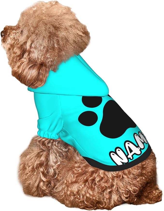 Custom Dog Hoodie Soft Add Your Own Personalized Photo Text Name Logo Dog Clothes for Puppy Sweatshirt Hooded for Small Medium Large Dogs Girl/Boy Cats Cyan