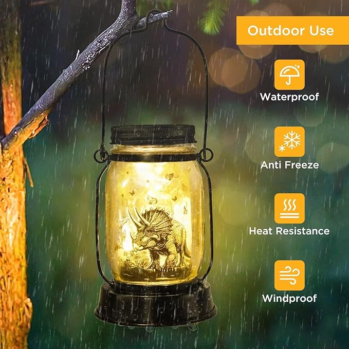 kyoryuger for Teens Boy Girls Dinosaur Solar Lantern for Kids, Solar Lights Aesthetic Room Decor for Teen Girls Boys, Garden Decoration Outside for Yard, Patio,Porch