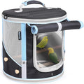 Small to Medium Bird Travel Carrier Cage, Portable Parrot Parakeet Cockatile Conure Transport Cage with Clear Window and Fabric Shade, Round Carry Bird Bag