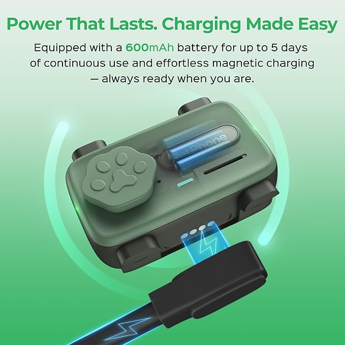 Pet Phone – Smart GPS Pet Tracker with Real-Time Location, Two-Way Communication, Emotional Support, and Unlimited Data | Ideal for Dogs and Cats | Up to 5-Day Battery (Green)