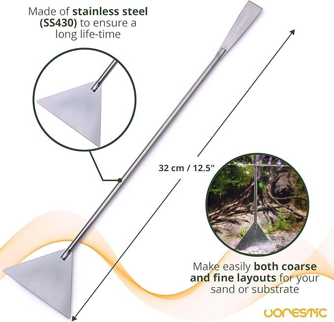 VORESTIC 4Pcs Aquascaping Tools, Stainless Steel Aquarium Tweezers, Scissors and Spatula - Aquascape Tools Set for Trimming, Maintenance