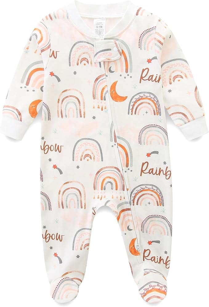 Unisex Baby Boy and Girl Zipper Onesie Toddler Footie One-Piece Infant Romper Jumpsuit