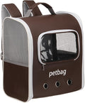 Pet Backpack Carrier, Portable and Ventilated, Oxford Cloth, Dogs Cats and Small Animals Travel Bag 14.17", (Brown, 1 Pcs), Intended for Hiking/Camping/Traveling