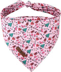 Lionet Paws Cotton Christmas Dog Bandanas Pink,Gloves Tree Comfortable Dog Bandana Bibs Scarf Dogs Kerchief,Autumn Scarves for Small Medium Dogs Pets