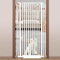 71“ Extra Tall Cat Gate for Doorway：29.4-33.4” Wide Pet Gate, Auto Close/One Handed Open, 1.34” Extra Small Gap, No Drill Pressure Mount Tall Cat Gate for Interior Stairs/Kitchens/Hallways (White)