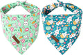 ARING PET Easter Dog Bandana 2 Pack-Cute Green Easter Eggs Dog Bandanas, Reversible Rabbit&Carrot Dogs Triangle Bibs Bunny Pet Scarf