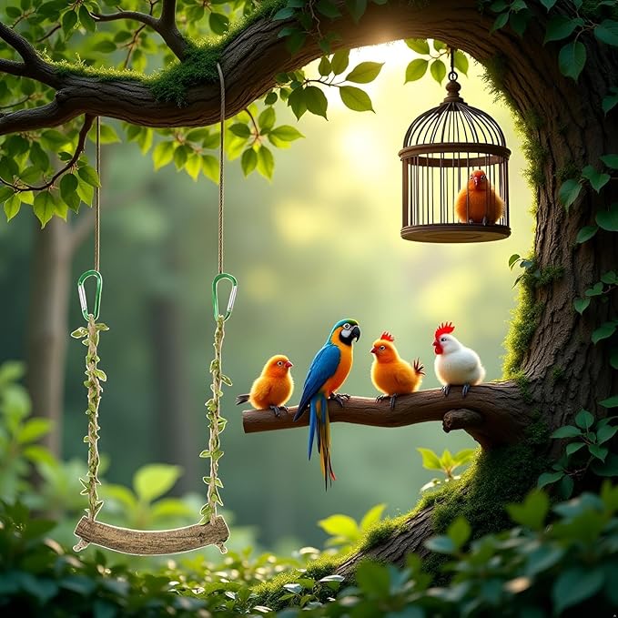 Chicken Swing Chicken Toy Perch Chicken Stand Bird Chew Toy for Birds Parrots Training Stand Holder Bird Toy Chickens and Parrots Bird Swings Birdcage Accessories, Swings