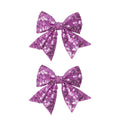 3-inch Sequined Bow Hair Clips For Baby Girls, Toddler, Kids and Young Women Birthday Party Wedding Christmas Occasions Pet Accessories Set of 2 (Purple)