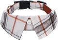 Faleela Cotton Plaid Shirt Style Dog Collar Soft Cute,Boy Dog Collar with Quick-Release Buckle,Adjustable Bow Tie Collar for Small Medium Large Dogs