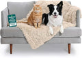 Furhaven Waterproof Throw Blanket for Dogs & Indoor Cats, Washable - Shaggy Plush Calming Long Faux Fur & Velvet Dog Blanket - Taupe, Large