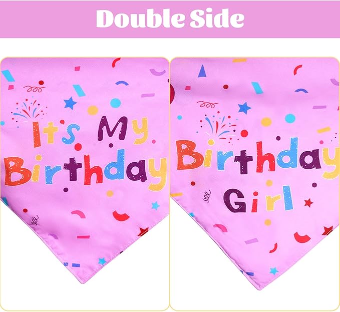 hoyuwak Dog Birthday Party Supplies Girl Boy Dog Birthday Bandana Bow Hat with Numbers for Small Medium Large Pets