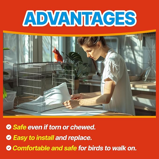 TORTO9 Cage Liner Sheets for Birds – 120 Pack, 31 x 21.5 in, 5.5 lb | Acid-Free & Non-Toxic Paper | Safe Pet Bedding, Craft Supply, Packing & Shipping Use