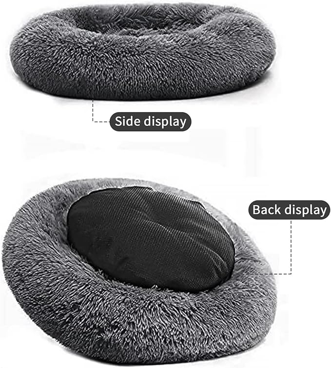Nisrada Dog Bed for Medium Large Dogs, 36 inch Calming Dogs Bed, Washable-Round Cozy Soft Pet Bed for Puppy and Kitten with Slip-Resistant Bottom