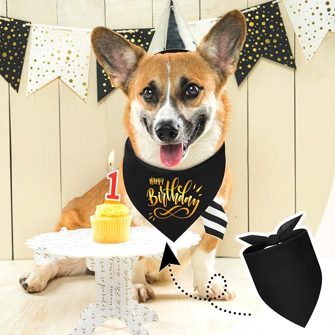 Abbylike 20 Pcs Sublimation Blank Dog Bandanas Plain Bandanas for Dogs Heat Transfer Triangle Bibs DIY for Puppy Cat Pets Birthday Costume Accessories Party Decoration (Black,Small)