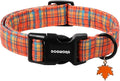 DOGWONG Fall Maple Dog Collar- Cute Classic Fall Autumn Flower Dog Collars Adjustable Fall Dog Collar for Small Medium Large Dogs M