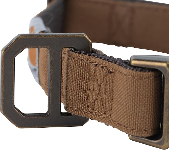Carhartt Nylon Duck Dog Collar, Fully Adjustable Durable 2-Ply Cordura Nylon Canvas Collars for Dogs, Carhartt Brown, Medium