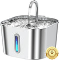 Cat Water Fountain Stainless Steel, 74oz/2.2L Cat Fountain with Quiet Pump, Automatic Pet Water Dispenser, Ideal for Multi-pet Homes, Fresh & Clean Water for Cats and Dogs