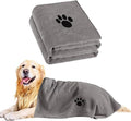 Microfiber Dog Towels for Drying Dogs, Super Absorbent and Soft Pet Grooming Towel, 40 Inch X 23.6 Inch, Perfect for Large, Medium or Small Dogs (Grey, 40''X23.6'' - 2pack)