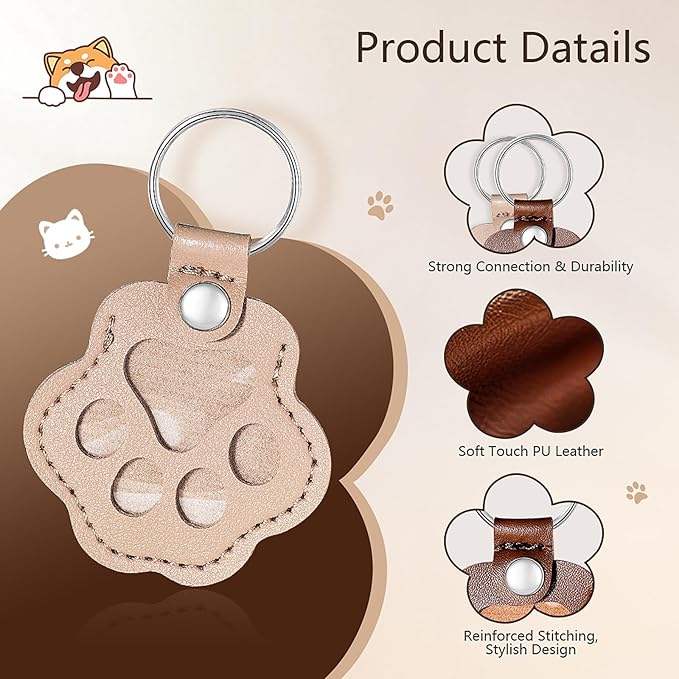 Personalized Pet Memorial Gifts for Dogs,Custom Name Pet Paw-Shaped Leather Keychain, Fur Keepsake, Handmade Key Holder for Rabbit, Hamster, and Kittens Fur