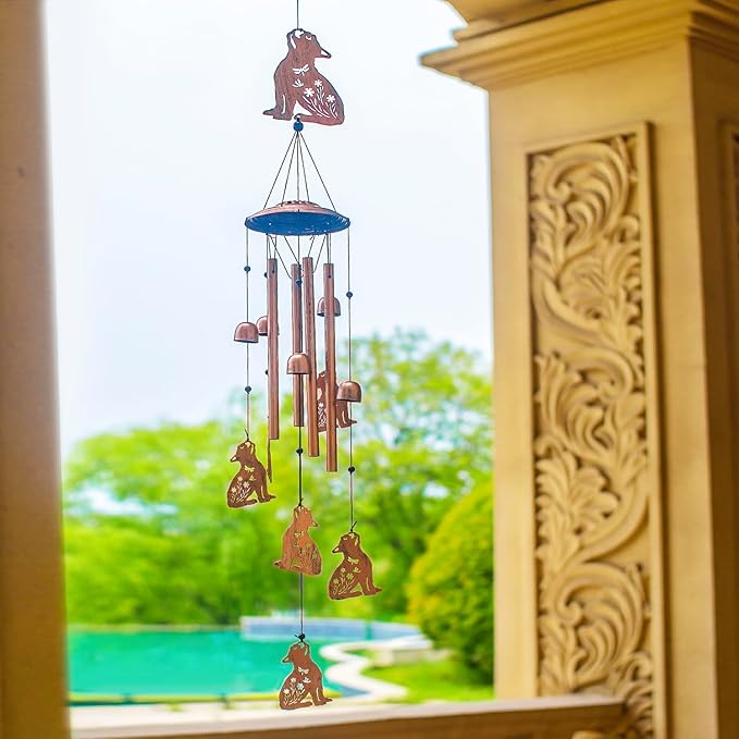 French Bulldog Wind Chimes for Outside,Dog Gifts for Women/Men/Sympathy Gift/Memorial Gifts/Birthday Festival Metal windchimes Outdoors/Indoors,Patio,Garden Decor,Home,Porch,Yard