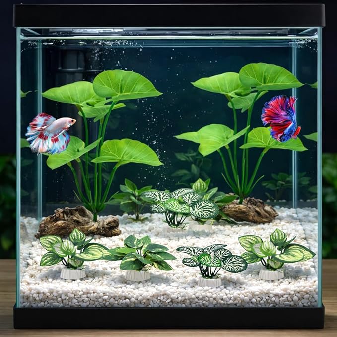 10-Pack Betta Fish Tank Decorations Silk Aquarium Plants for Aquarium Decor, Realistic Fish Tank Plants - Goldfish Tank, Reptile, Turtle Decorations Plants