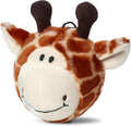 Pet Lou 4 Inch EZ Squeaky Giraffe Ball Dog Plush Toy, Stuffing-Free Soft Plush, Durable Bouncy Squeaker Ball, Floats in Water, Small & Medium Breed Chew Toys